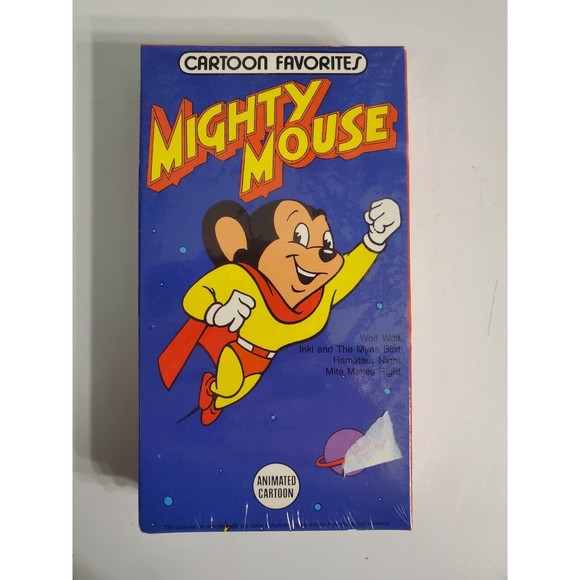Cartoon Favorites Mighty Mouse VHS SEALED! Wolf Wolf, Mite Makes Right T13040 - Picture 1 of 7